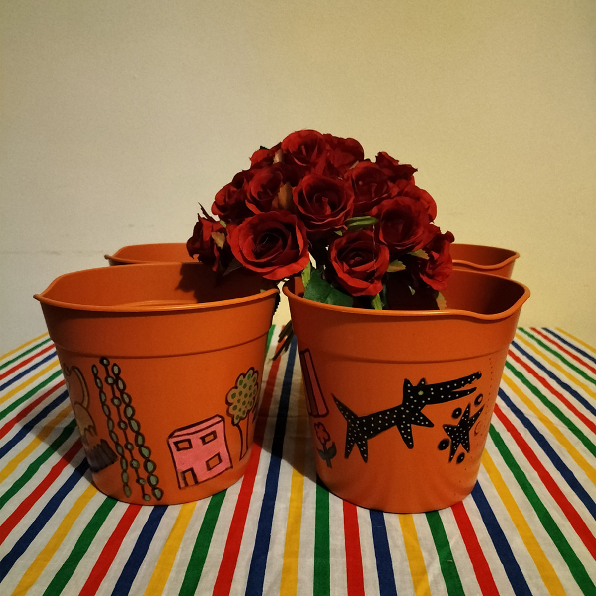 Handpainted flower pots