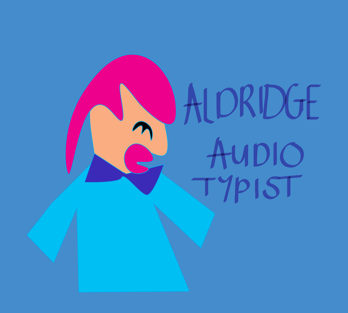 Aldridge Audio Typist, graphic of person